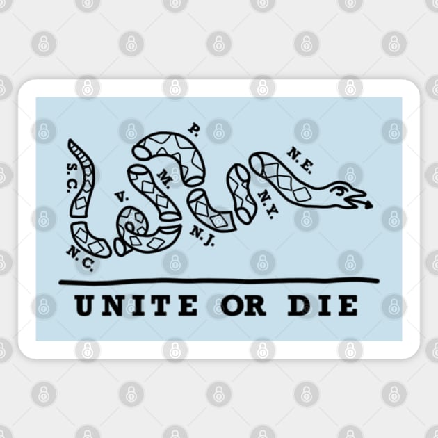 Unite or Die (Black Text) Magnet by Aeriskate